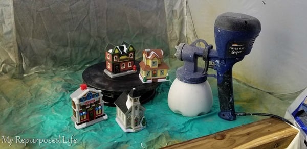 how to paint a christmas village with a super finish max paint sprayer