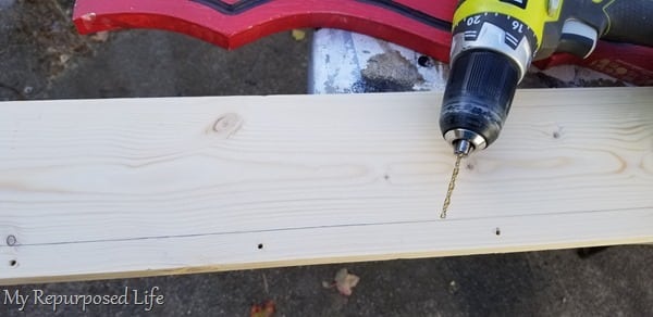 mark board drill pilot holes mark board drill pilot holes