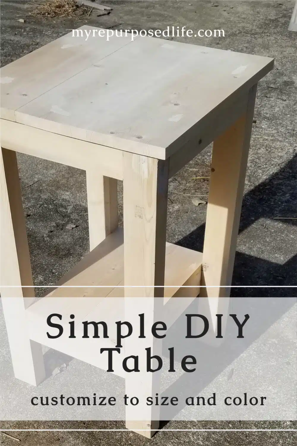 Simple Table DIY Using scrap wood left over from another large DIY project I made this small table for a friend's aunt. She needed something to hold her printer and paper. This fit the bill perfectly and she LOVES it! #myrepurposedlife #table #simple #build #scrapwood via @repurposedlife
