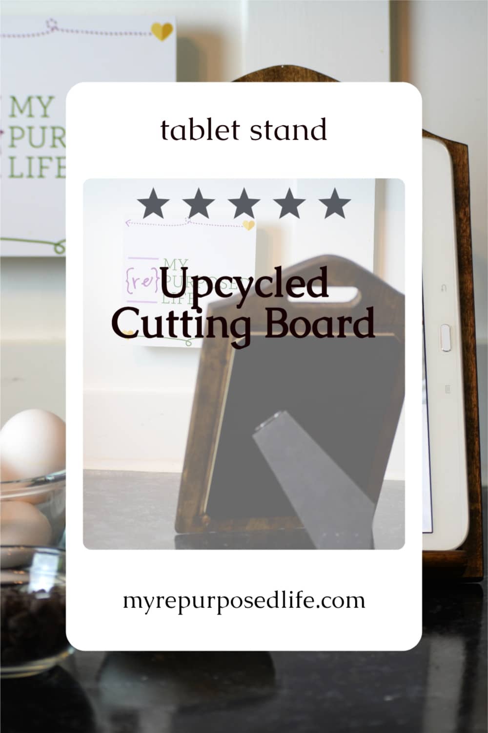 Easy iPad or Tablet Stand, doubles as a cookbook holder! No special tools required, so easy your kids could make it for you! Easy AND frugal, it doesn't get any better than this. #MyRepurposedLife #iPad #stand #tablet #diy #easy #project via @repurposedlife