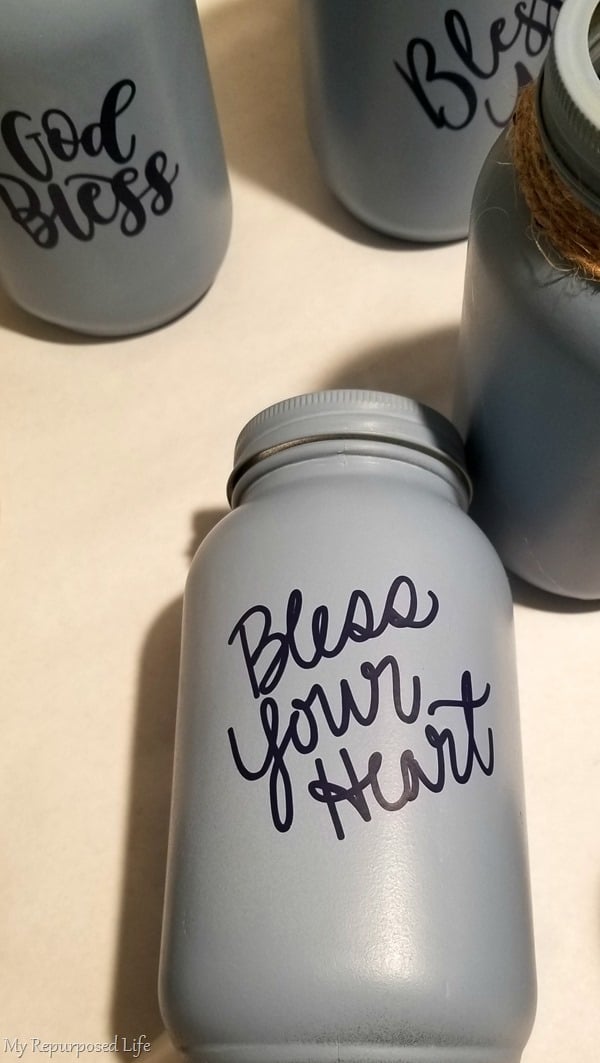 bless your heart-God bless-Bless you mason jar tissue holders