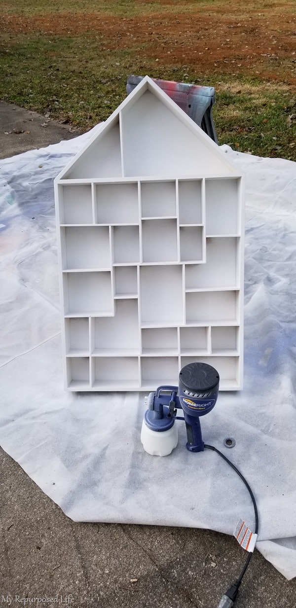 paint cubby wall shelf with paint sprayer paint cubby wall shelf with paint sprayer