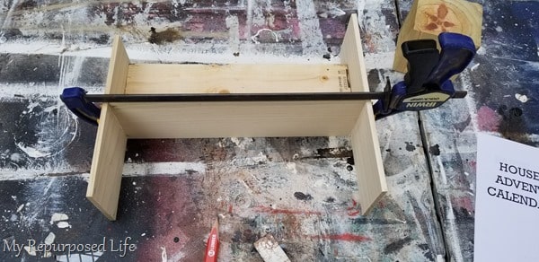 glue and clamp shelf cubby glue and clamp shelf cubby