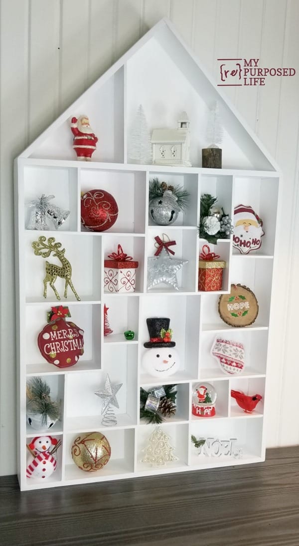 white cubby house wall shelf for Christmas MyRepurposedLife white cubby house wall shelf for Christmas MyRepurposedLife
