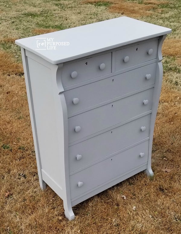 gray antique dresser makeover MyRepurposedLife
