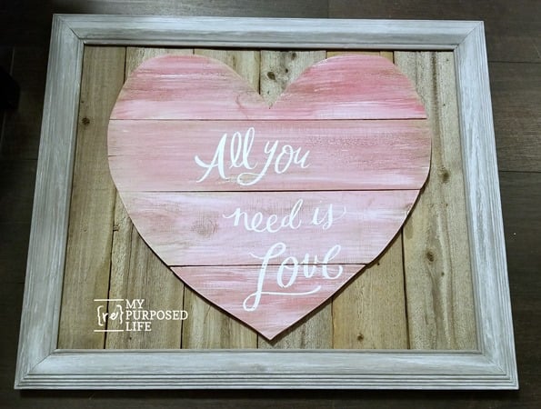 all you need is love reclaimed wood heart project MyRepurposedLife