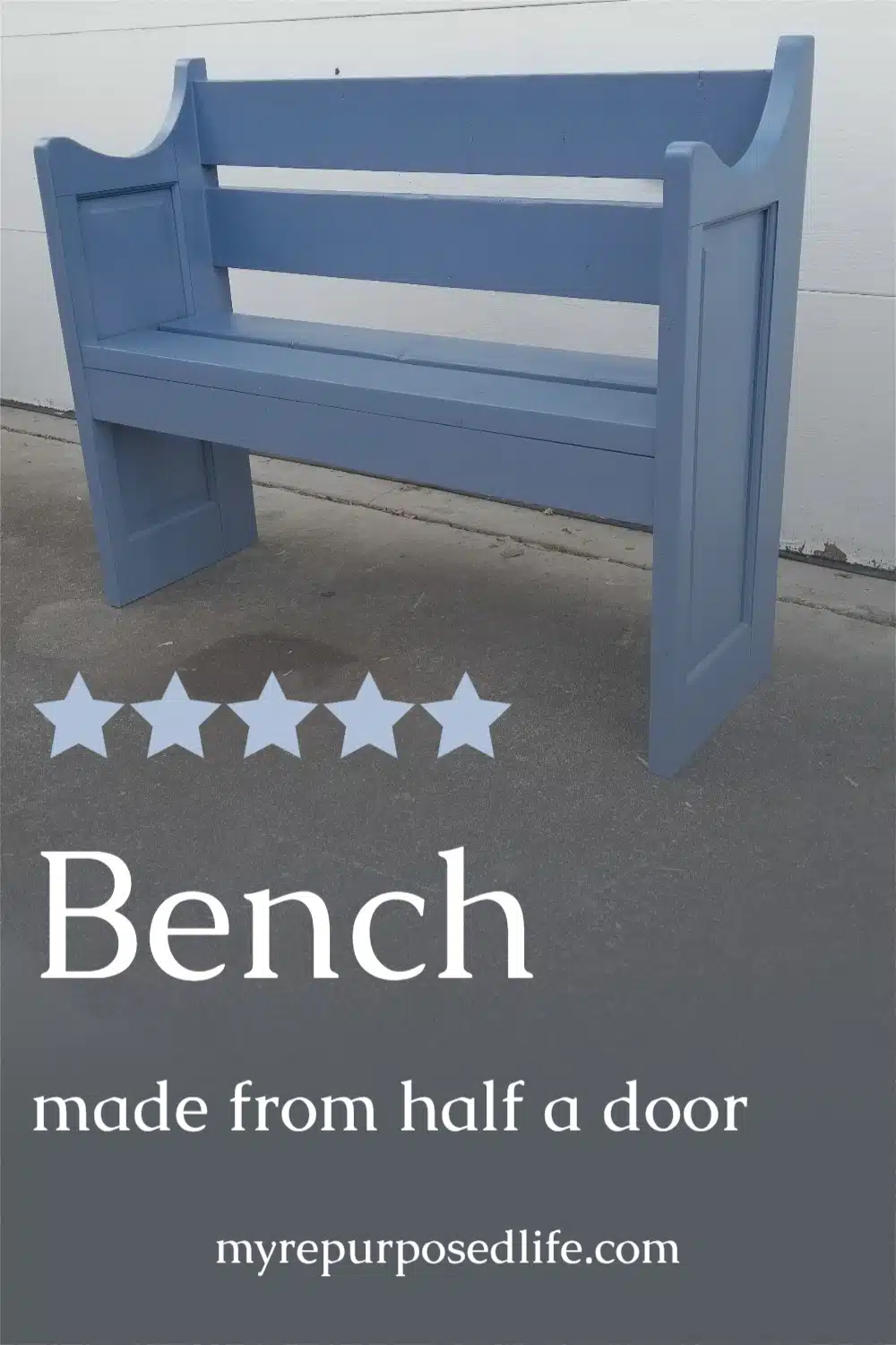 Making a small bench out of a reclaimed door it a fairly easy weekend project if you follow along with this tutorial. There are a couple of variations, you can be the judge of which you prefer. #MyRepurposedLife #repurposed #door #bench #weekend #diy #project via @repurposedlife
