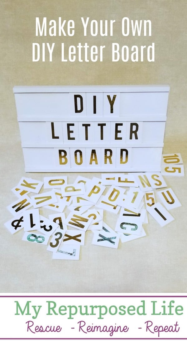 How to make a diy wooden letter board for your home. Hang it on the wall and change your message anytime you want. Letters are double sided for unlimited message options! #MyRepurposedLife #wallart #challenge #diy #homedecor  via @repurposedlife