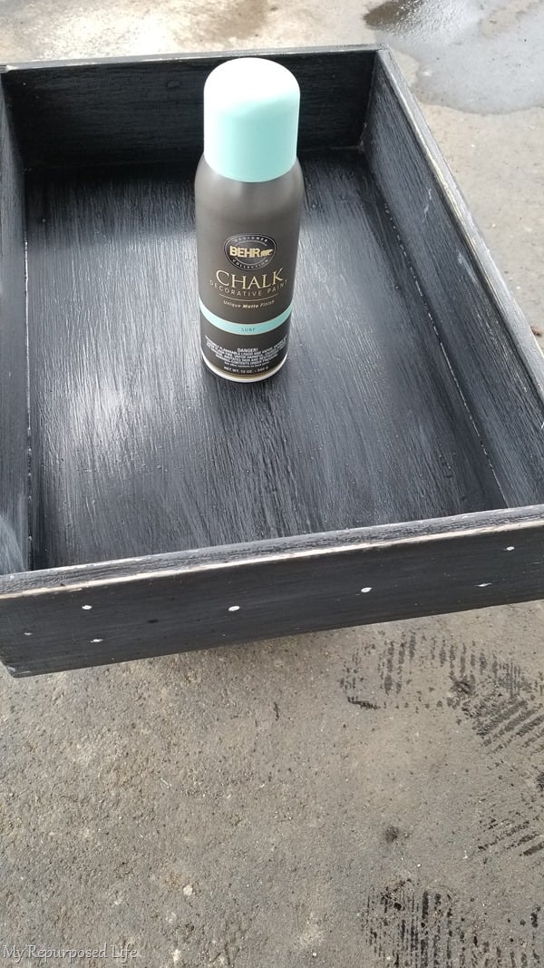 chalk paint spray paint old drawer