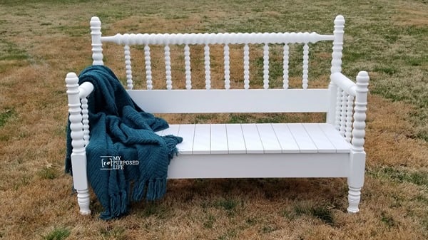 Repurposed DIY Headboard Bench