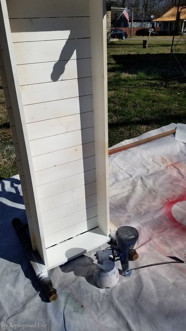 turn bench on end to paint