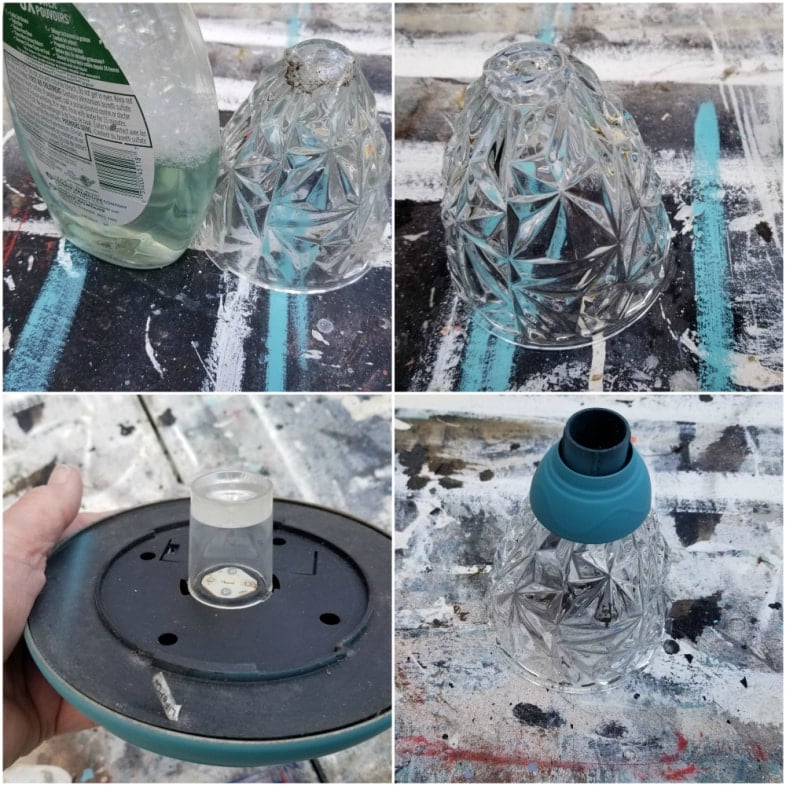 a collage showing how to clean and repair a solar light