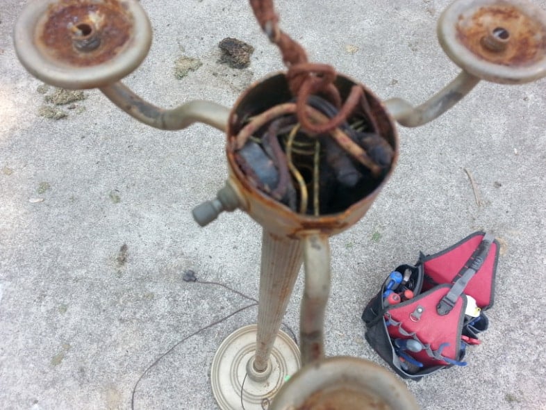 gutted vintage floor lamp