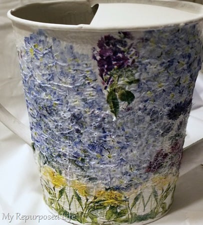 how to decoupage watering can project