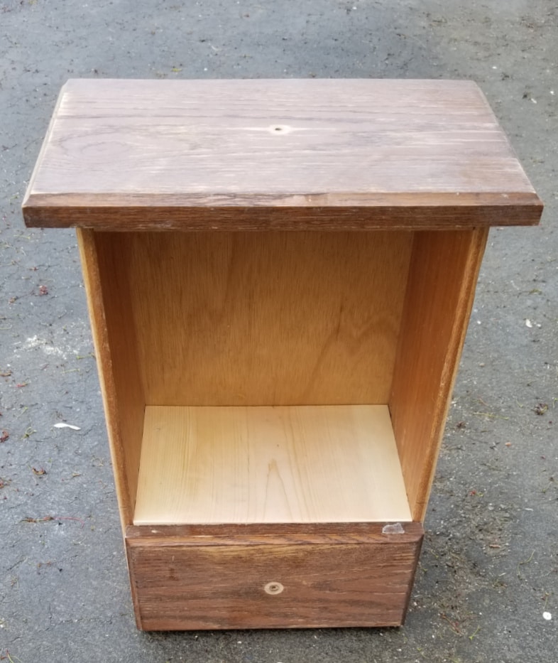 lightly sand repurposed drawer wall cabinet