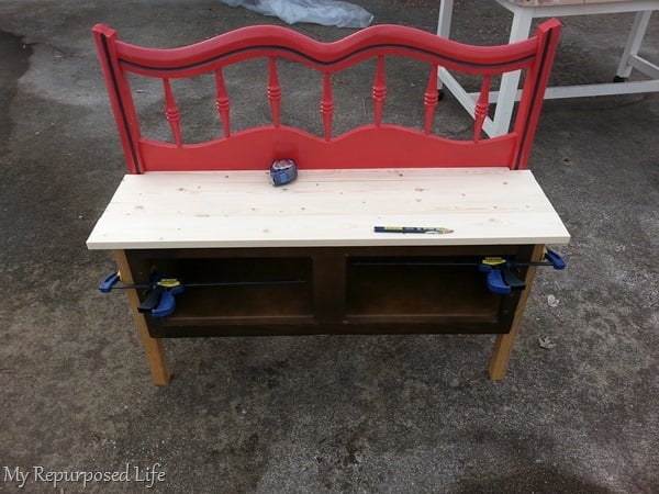 making a headboard entryway bench