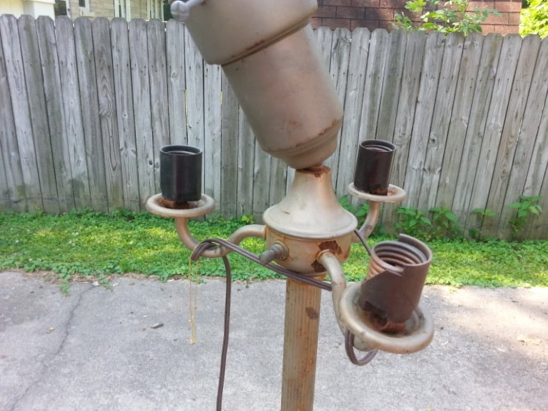 broken vintage lamp