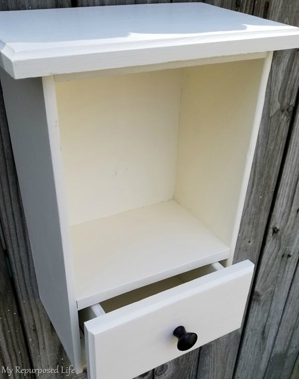 repurposed drawers wall cabinet
