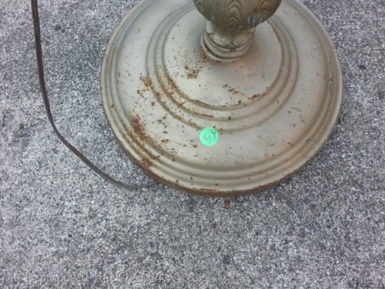 old rusty floor lamp base