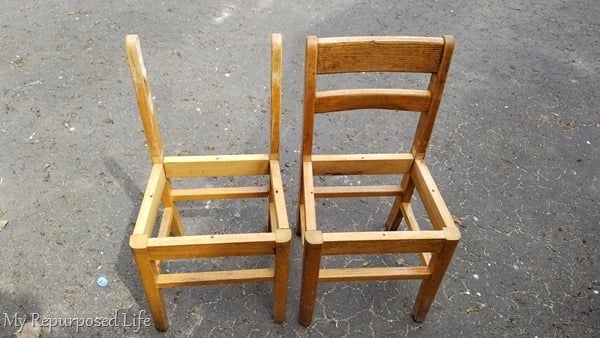 school chair with and without back rungs