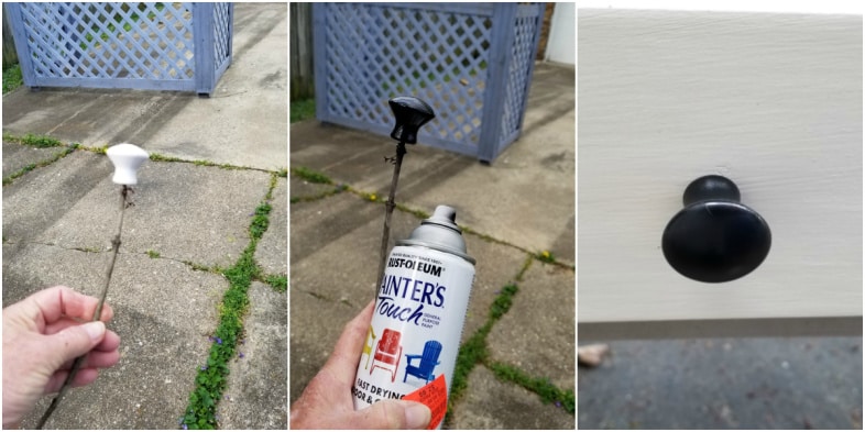 spray paint a cabinet knob