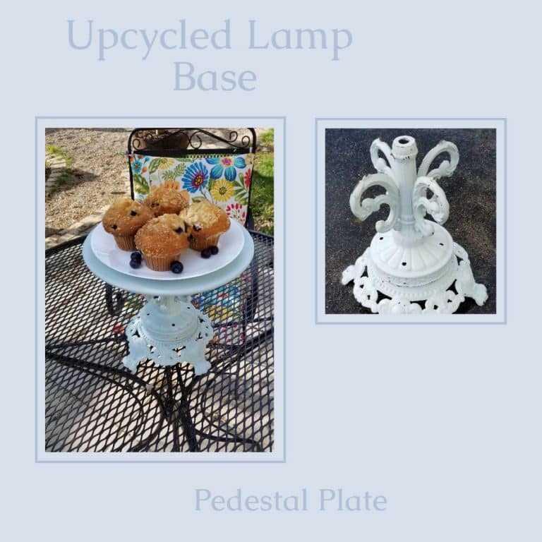 Repurposed lamp base pedestal plate