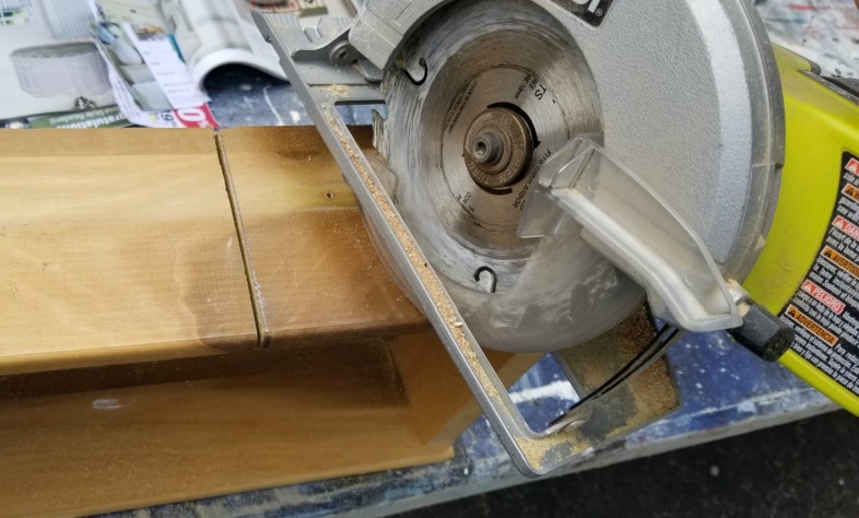 use circular saw to cut drawer down to size