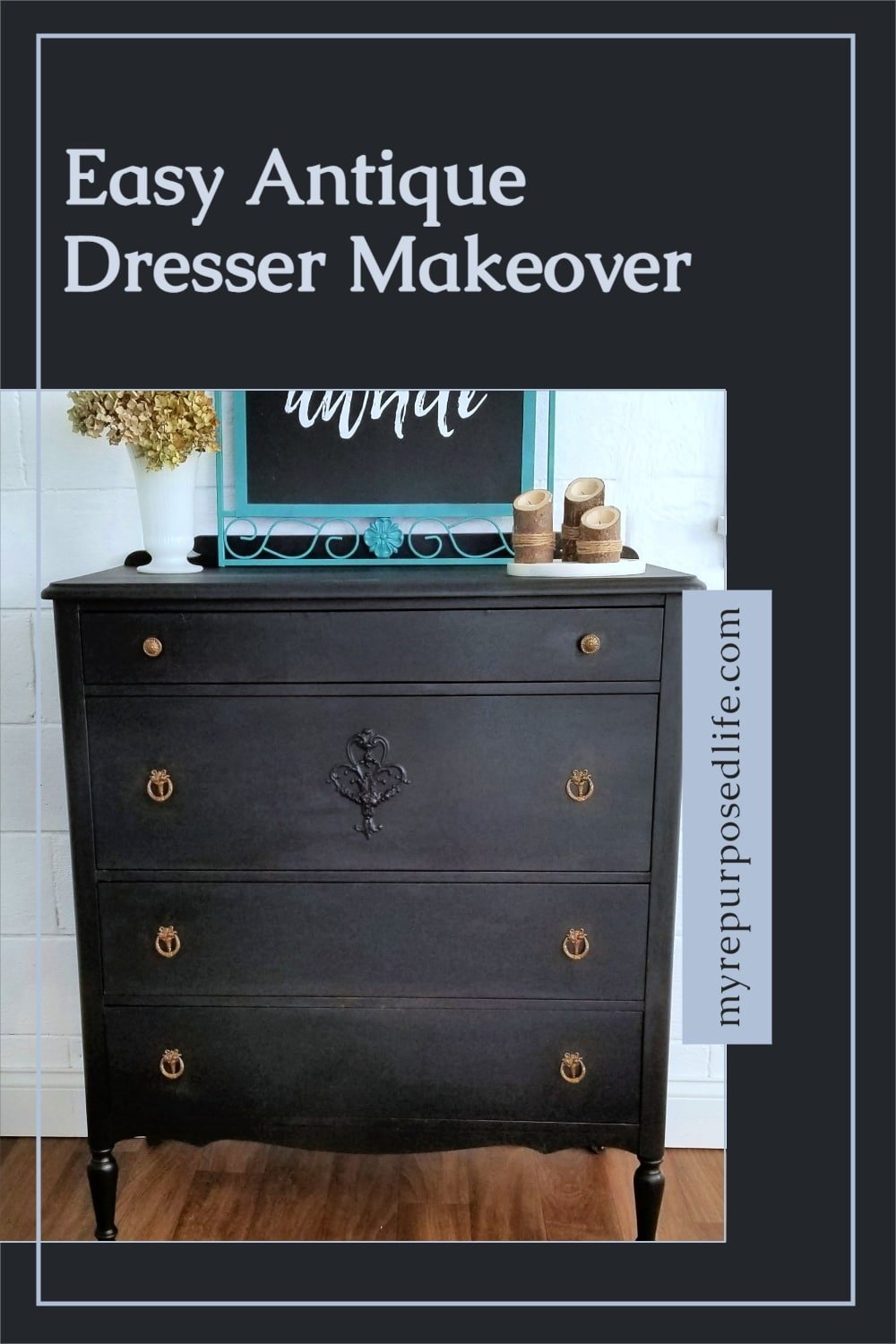 Yes, I painted it. Free furniture is anything goes around here. Only family heirlooms get restored. Tips on painting old furniture by hand and spray painting hardware. Casters? Yep, how to clean them too. Don't you agree the old gal looks great all dressed in black? #MyRepurposedLife #furniture #makeover via @repurposedlife