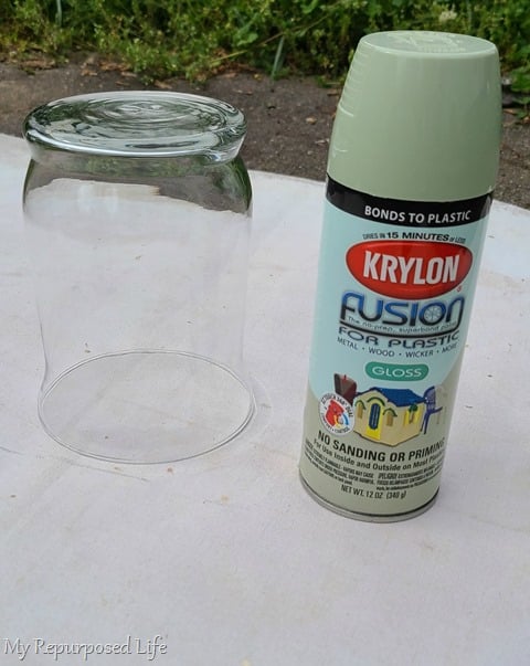 spray painted glass vase