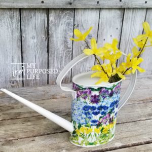 simple decoupage watering can project