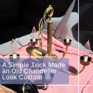 a simple trick changes a chandelier into a pretty candelabra