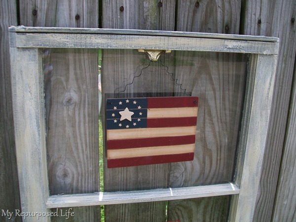 repurposed window project for the 4th of July
