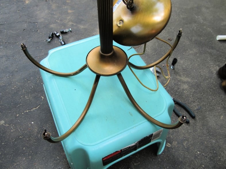 chandelier with candle cups removed