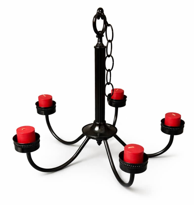 glossy black chandelier candelabra