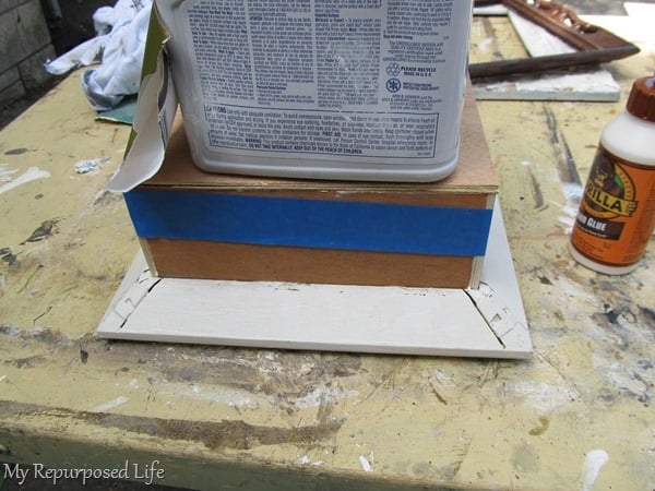 easy shadow box assembled with wood glue