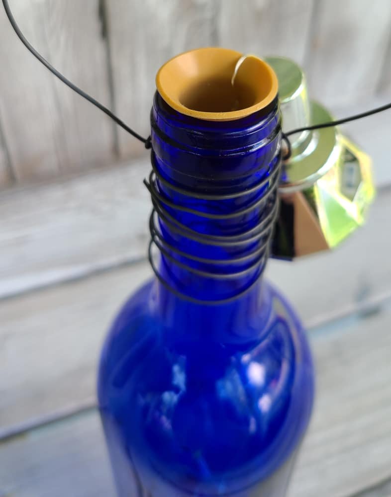how to add solar lights to wine bottle