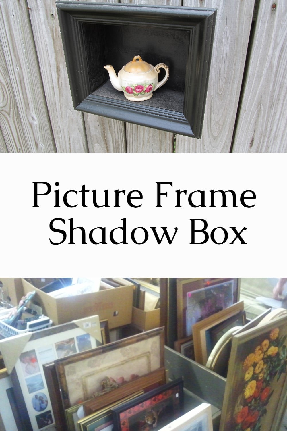 This easy shadow box project is made by assembling the piece with wood glue. No nails needed! You can even by the small plywood (hobby) boards at a craft store. Step by step directions so you can turn a picture frame into an easy shadow box project! #MyRepurposedLife #repurposed #pictureframe #shadowbox via @repurposedlife