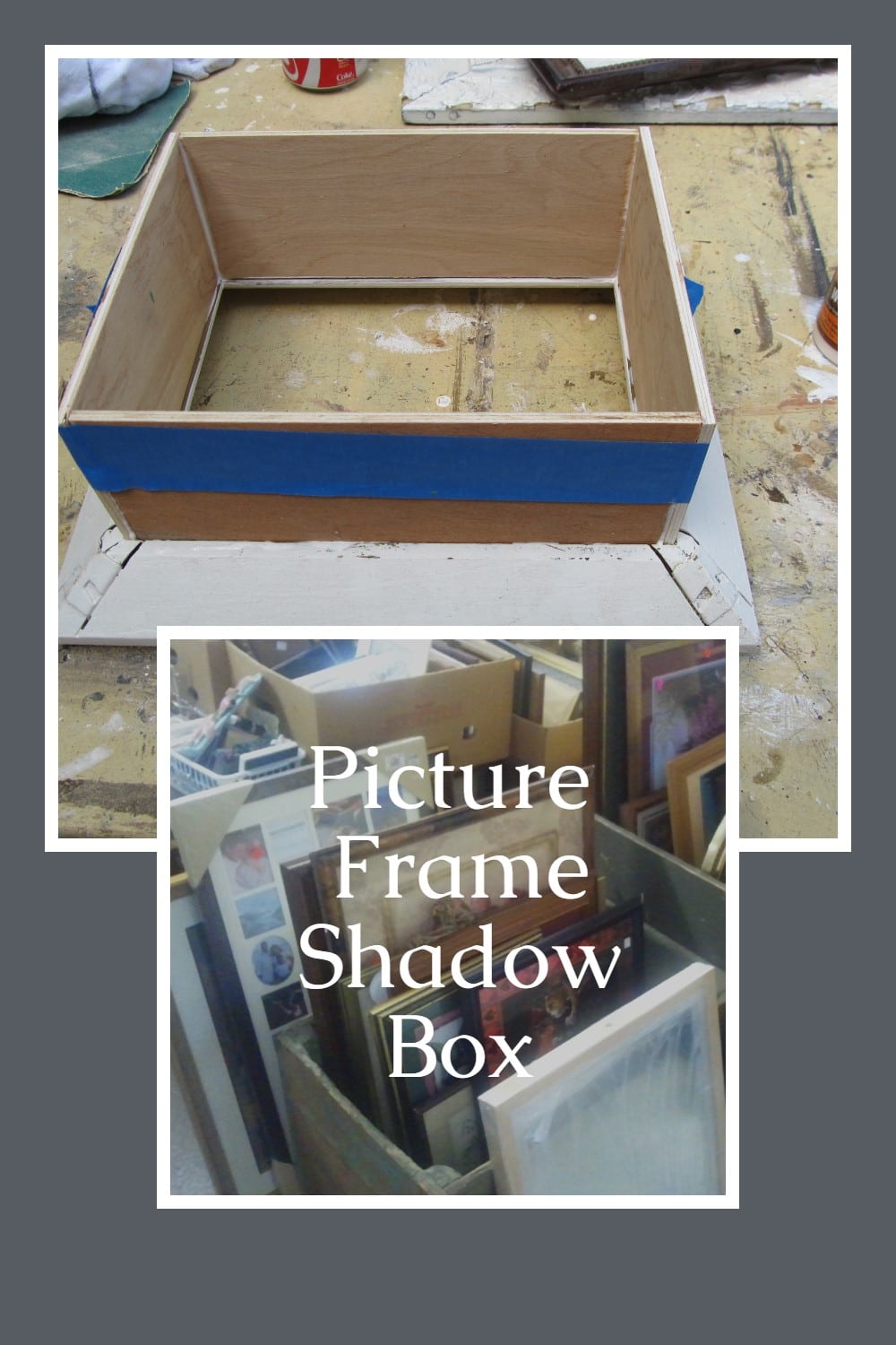 This easy shadow box project is made by assembling the piece with wood glue. No nails needed! You can even by the small plywood (hobby) boards at a craft store. Step by step directions so you can turn a picture frame into an easy shadow box project! #MyRepurposedLife #repurposed #pictureframe #shadowbox via @repurposedlife