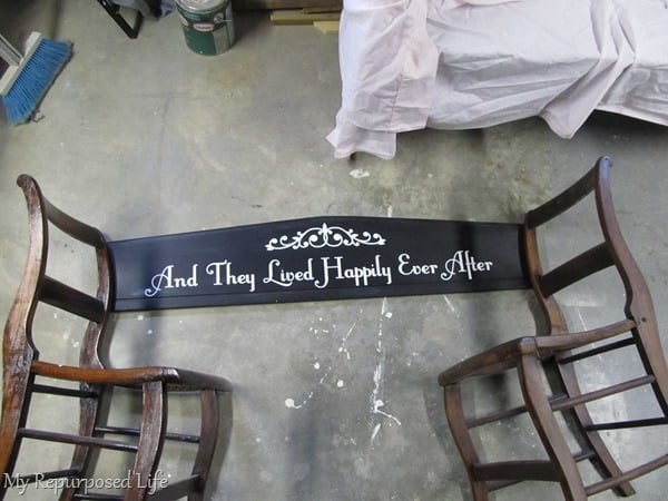 Repurposed chairs for bench