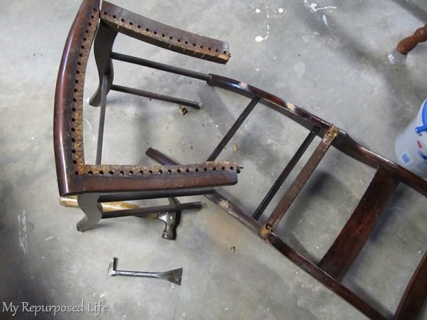 Dismantle chairs for double chair bench