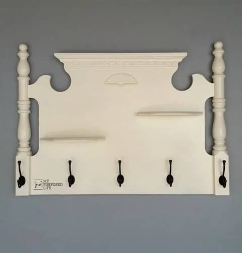 headboard wall shelf with hooks
