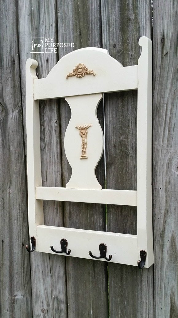 repurposed chair hook rack