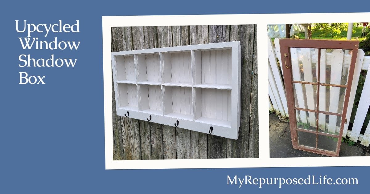 Shadow Box Hook Shelf Repurposed Window My Repurposed Life®