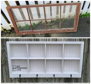 Shadow Box Hook Shelf | Repurposed Window