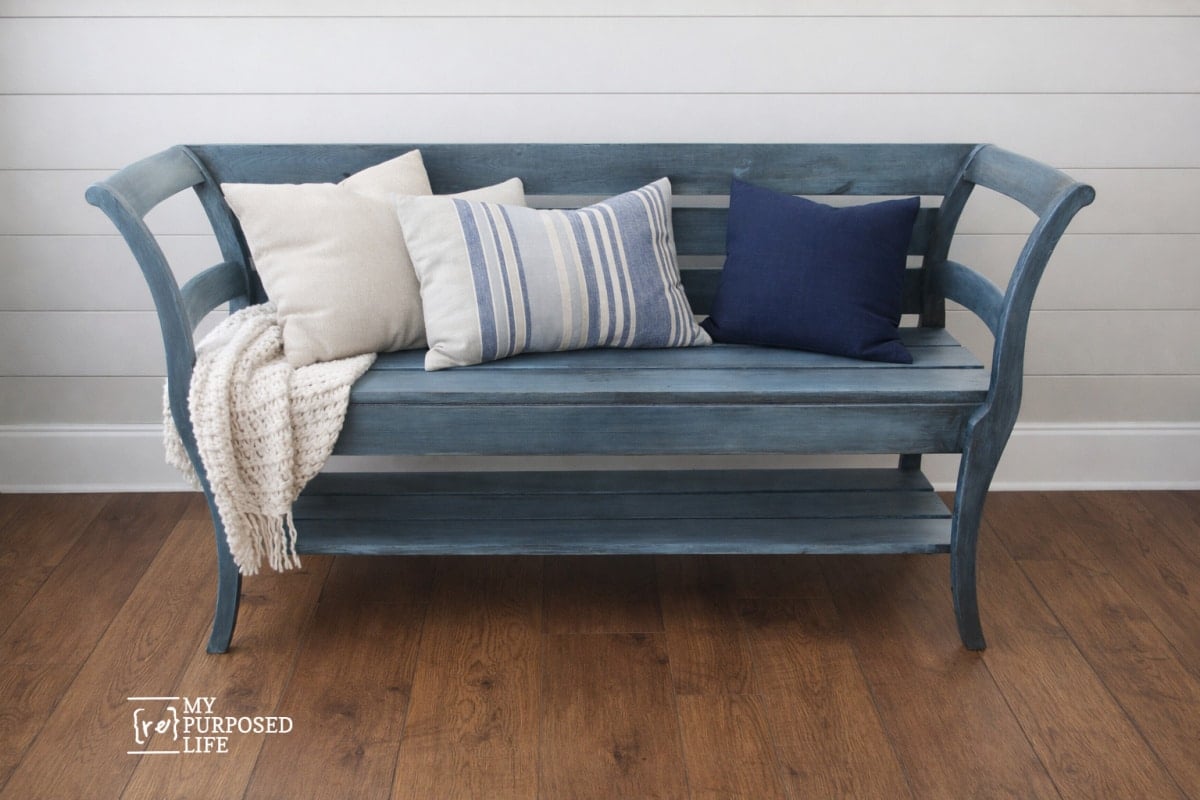 DIY Blue Double Chair Bench