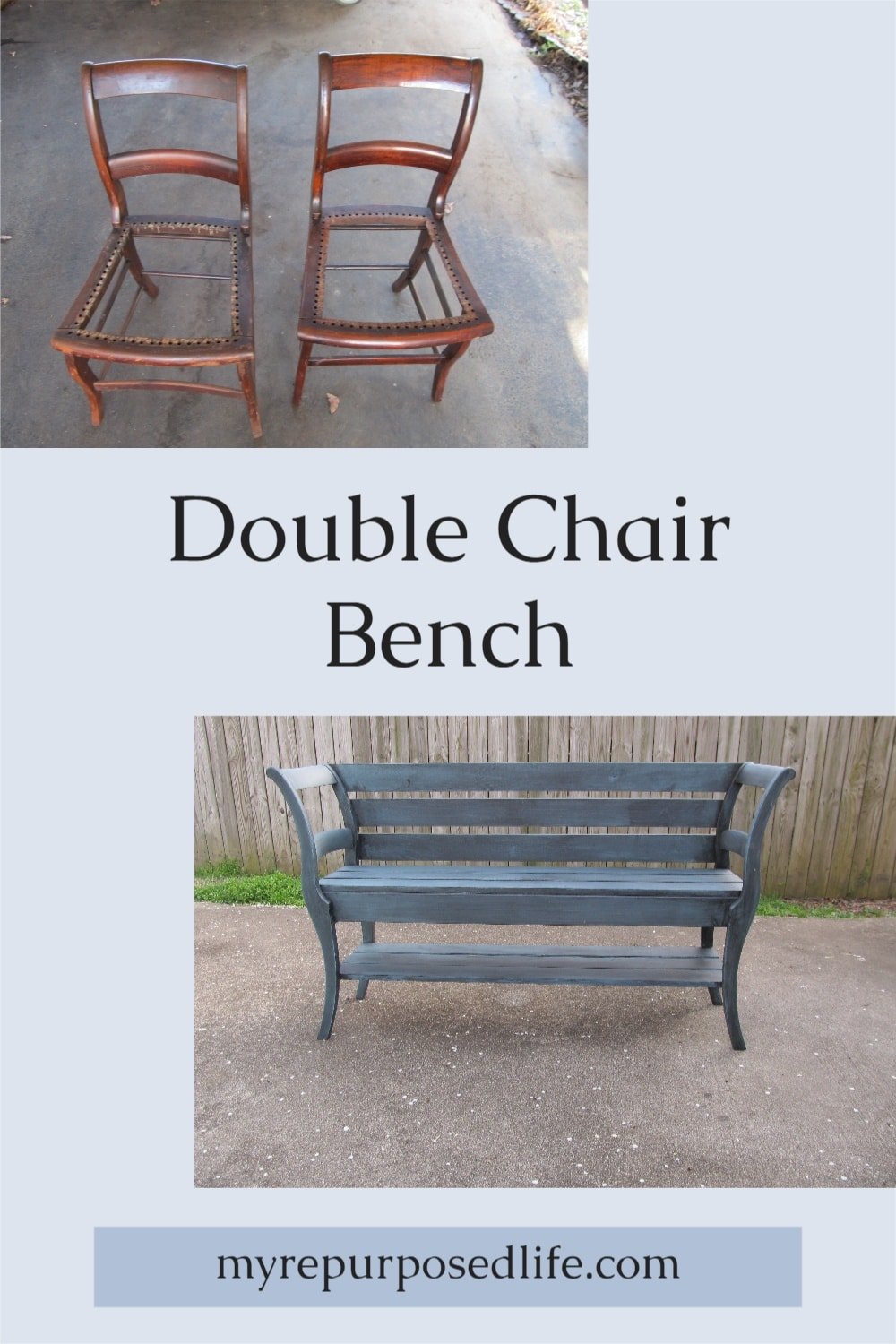How to NOT Make a Double Chair Bench Seriously, the double chair bench turned out okay in the end, but it was touch and go for awhile. Tips on using two old chairs, and new lumber to make an awesome new bench! #MyRepurposedLife #repurposed #chairs #bench #diy #project via @repurposedlife