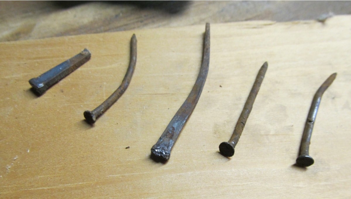 antique nails removed from chairs