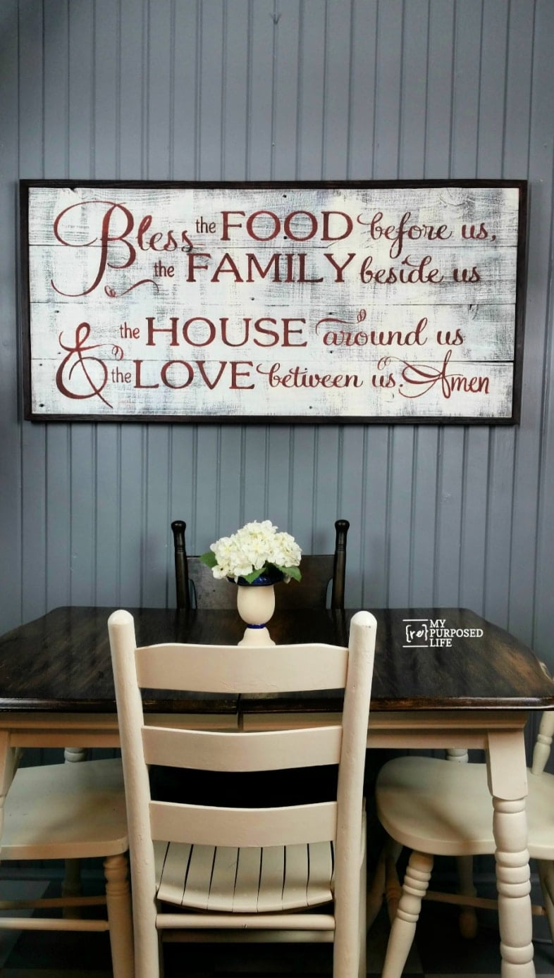 bless the food before us Rustic Sign MyRepurposedLife.com
