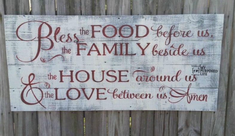 bless the food sign MyRepurposedLife.com