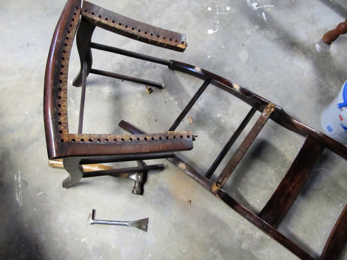 chair parts disassembled